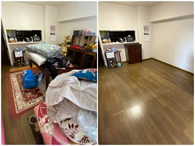 介護ベットを移動するため、部屋の片付け